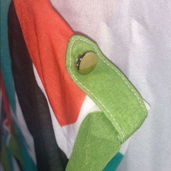 Worthington multi fall colored sleeveless blouse women's medium color block NWT - Picture 4 of 7